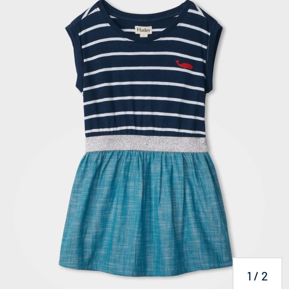 Hatley Girls Nautical Stripes Elastic Waist Dress, size 8